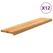 vidaXL Trappetrinn 16 stk lysebrun 100x30x2 cm heltre eik