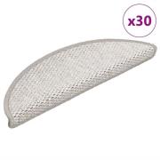 vidaXL Selvklebende trappematter sisal 30 stk 56x17x3 cm platina