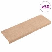 vidaXL Selvklebende trappematter 30 stk 65x21x4 cm brun