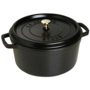 Staub Rund Gryte 34 cm 12,6 liter Svart