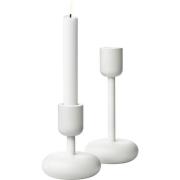 Iittala Nappula Lysestake 107+183 mm Hvit 2-pack