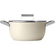 Smeg Kasserolle m/lokk 24 cm, Creme