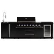 Mustang Gassgrill Black Diamond 6+2 sommerkjøkken, med kjøleskap og va...