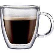 Bodum BISTRO dobbeltvegget espressoglass m. hank, 2 stk.