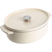 KitchenAid Støpejernsgryte oval 30 cm/5,6 liter, almond cream