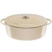 Tefal LOV oval støpejernsgryte 7.2 liter, beige