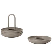 Zone Eggeglass med holder 4 stk, taupe