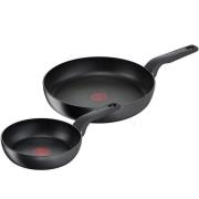 Tefal - Hard Titanium Pro stekepannesett 24 og 28 cm svart