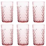 Klimchi - Hobnail glass 20 cl 6 stk rosaline