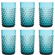 Klimchi - Hobnail glass 20 cl 6 stk aquamarine