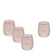 Modern House - Soft pink vannglass m/riller 45 cl 4 stk