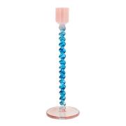 Villa Collection - Styles lysestake glass 7,4x20,3 cm blå/rosa