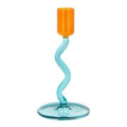 Villa Collection - Styles lysestake glass 8,5x15,3 cm blå/amber