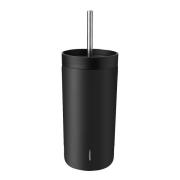 Stelton - To Go Sip termokopp med sugerør 40 cl soft svart