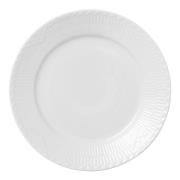 Royal Copenhagen - Hvit Riflet Halvblonde tallerken 22 cm