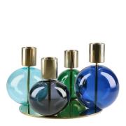 Holmegaard - Bubble lysestake 14 cm blå/grønn/smoke