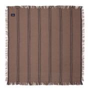 Lexington - Stripete lin/bomulls serviett med frynser 50x50 cm brun/sv...
