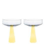 Brût - Claude champagneglass 25 cl 2 stk lyseblå/gul