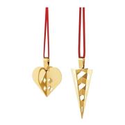 Georg Jensen - Jul 2025 ornamentsett 2 deler gull/rød