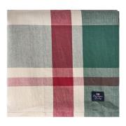 Lexington - Duk lin/bomull 150x350 cm rutete grønn/rød/beige