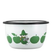Muurla - Mummi emaljeskål 60 cl Snusmumrikken grønn epler