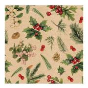 Ambiente - Serviett 33x33 cm 20 stk Winter Greenery natur