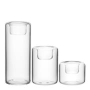 Kosta Boda - Happy lyslykt 6,8/10,5/15 cm 3 stk klar