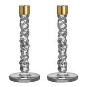 Orrefors - Carat lysestake 24,2 cm 2 stk gull