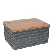 Handed By - Top Fit stor oppbevaringskurv m/lokk 31x23x15 cm dark grey