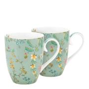 Pip Studio - Jolie Flowers krus stor 36,5 cl 2 stk lyseblå