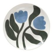 Broste Copenhagen - Dora tallerken 20 cm Dusty Blue/Agave Green
