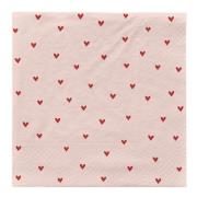 Broste Copenhagen - Amor serviett 33x33 cm 20 stk soft pink/red