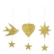 House Doctor - Bird julepynt 3 stk antikk messing