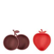 OYOY - Yummy Jordbær- og Kirsebær snackbolle 23,5x11,5 cm Cherryred/Nu...
