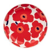 Marimekko - Oiva Unikko dyp tallerken 20,5 cm hvit/rød/blå
