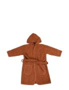 Bathrobe - Zigzag Rust 1-2 Years Morgenkåpe Badekåpe Brown Filibabba