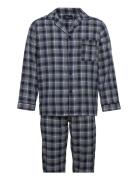 Mens Flanell Pyjama Pyjamas Blue TOPECO