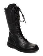 Boots - Flat - With Laces Høye Støvletter Black ANGULUS