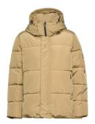 Hazekb Short Puffer Jacket Fôret Jakke Khaki Green Karen By Simonsen