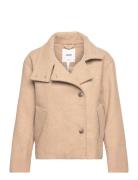 Objmarla Jacket 128 Ulljakke Jakke Beige Object