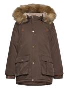 Twill Nylon Boy Parca Parkas Jakke Brown Mikk-line