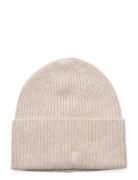 Fold Rib Cap Accessories Headwear Beanies Beige Davida Cashmere