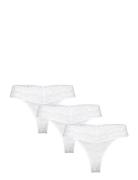 Brief Lacey Thong Low 3 Pack Stringtruse Undertøy White Lindex