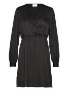 Viellette Wrap L/S Dress/Su- Noos Kort Kjole Black Vila