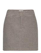 Skirt Tuva Check Kort Skjørt Brown Lindex