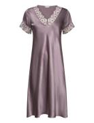 Pure Silk - Nightdress W/Short Slee Nattkjole Grey Lady Avenue