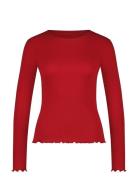 Top Ls Cotton Rib Babylock Topp Red Hunkemöller