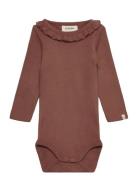 Nbfthora Ls Slim Body Lil Bodies Long-sleeved Brown Lil'Atelier