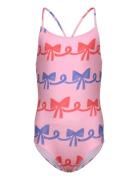 Ribbon Bow All Over Swimsuit Badedrakt Badetøy Pink Bobo Choses