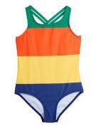 Stripe Aop Swimsuit Badedrakt Badetøy Multi/patterned Mini Rodini